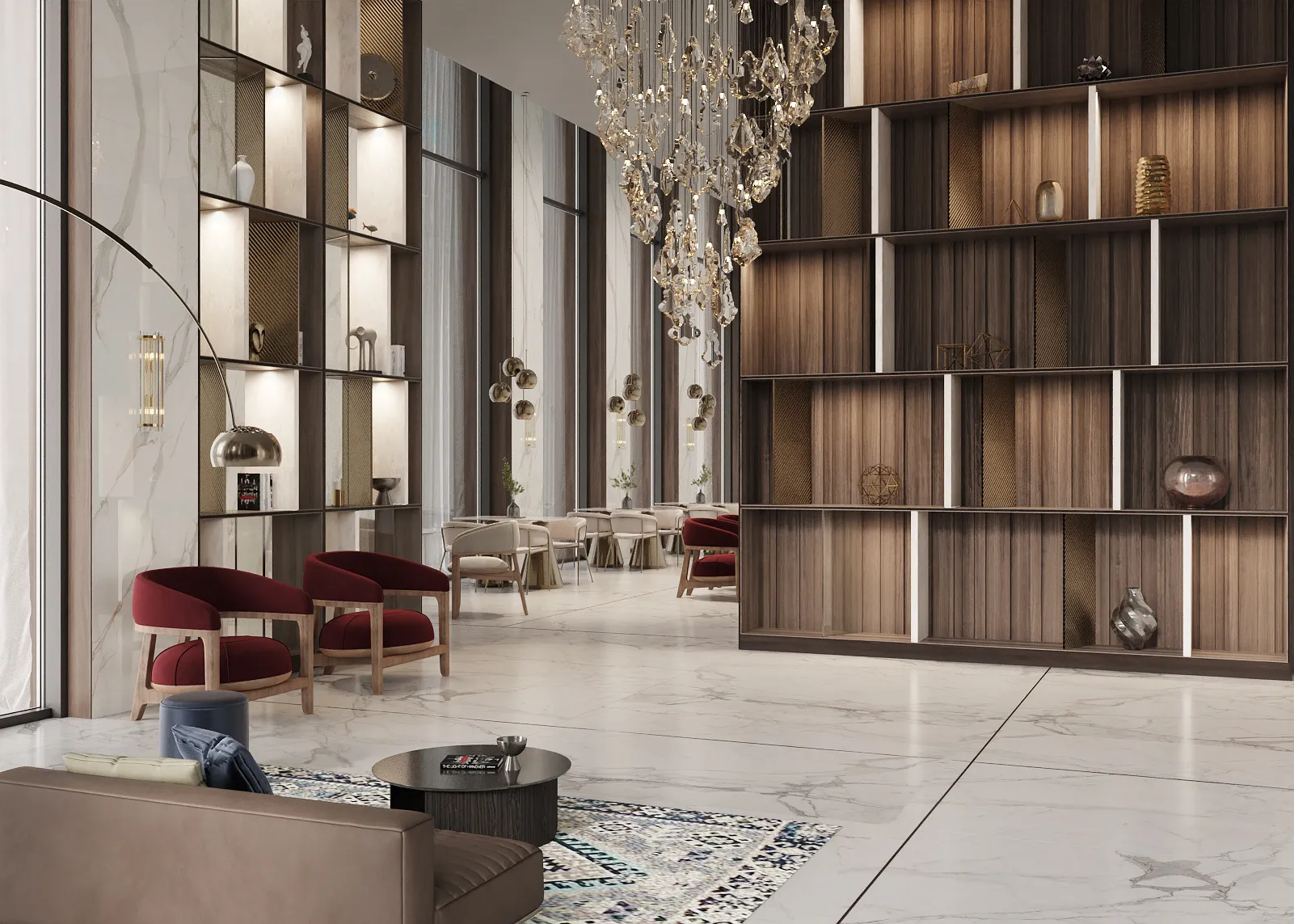 W Building Lobby — 3D RENDERING (2)